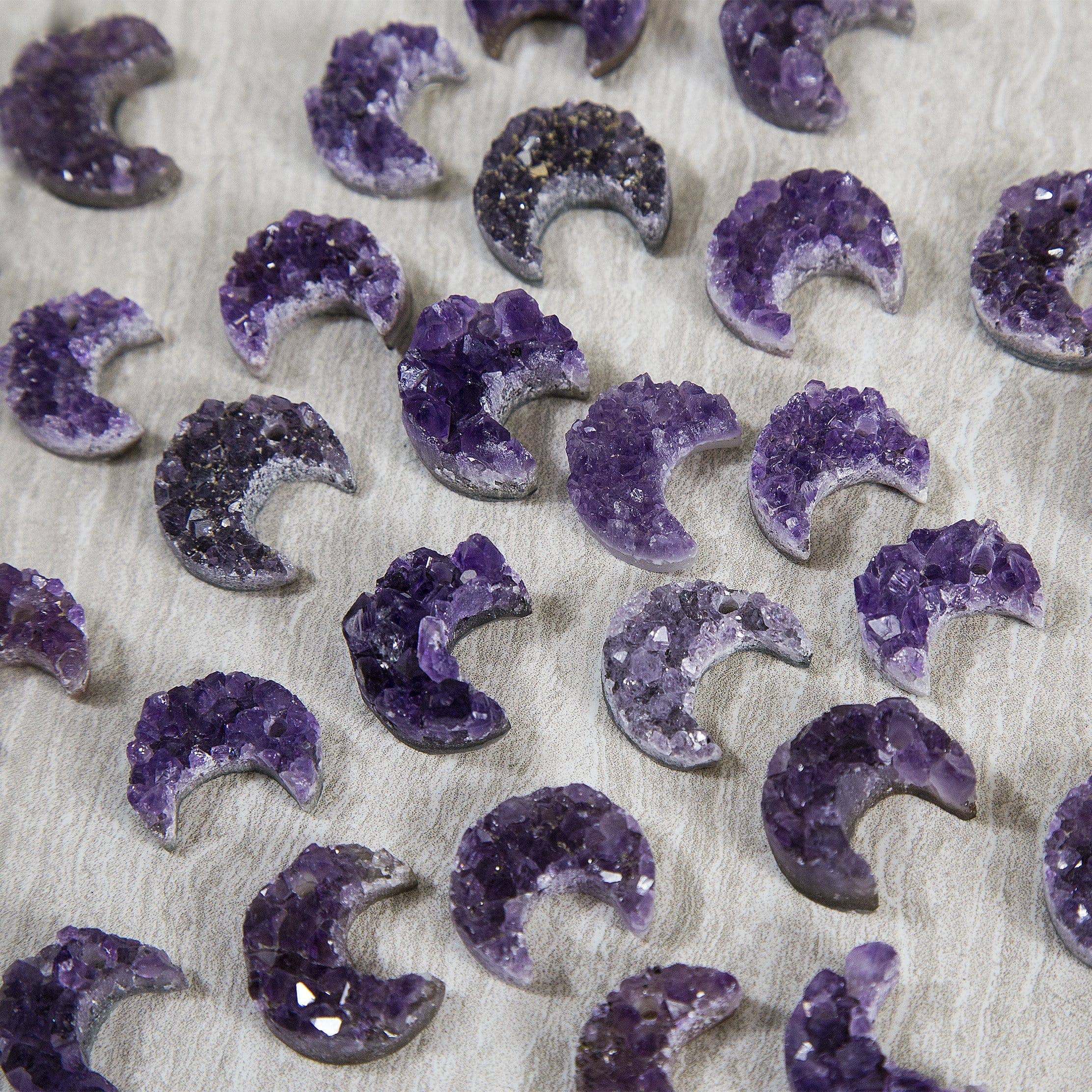 Rock Paradise - Wholesale Spiritual Stone/Crystal - Crystal Amethyst Moon Crescent Druzy Drilled RK231