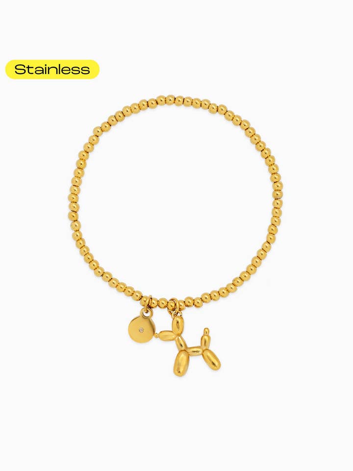 Bracciale elastico con palloncino a forma di cane in acciaio inossidabile per la vendita all'ingrosso da parte di Sessori