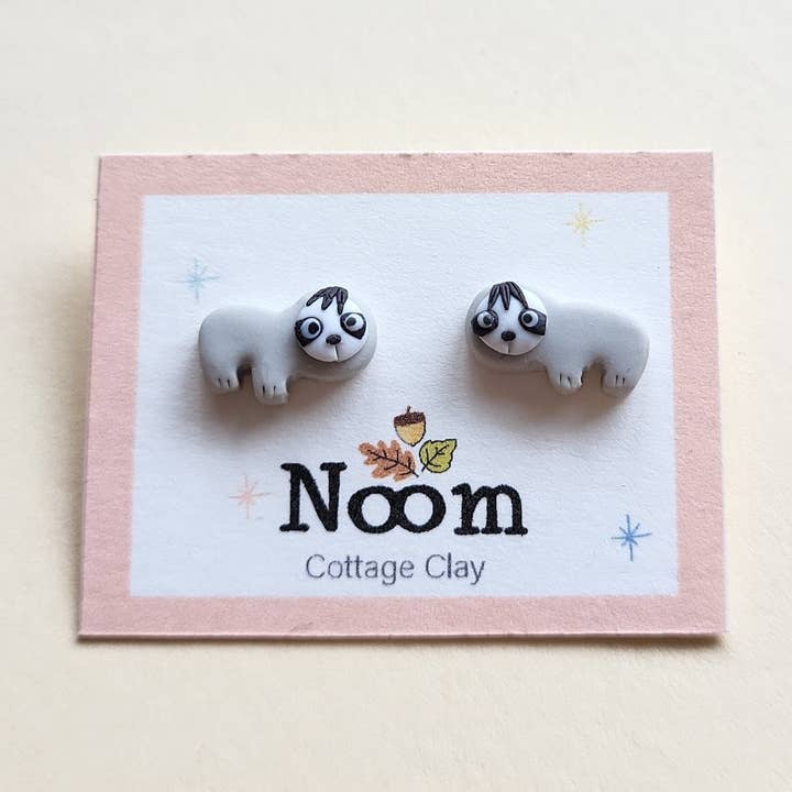 NoomCottageClay - Wholesale Stud/Post Earrings - Tiny Sloth Stud Earrings • Wildlife Jewelry0