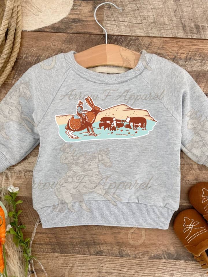 Easter Ranchin Herefords (Enfant/Bambin)(Gris) pour la vente par Arrow F Apparel