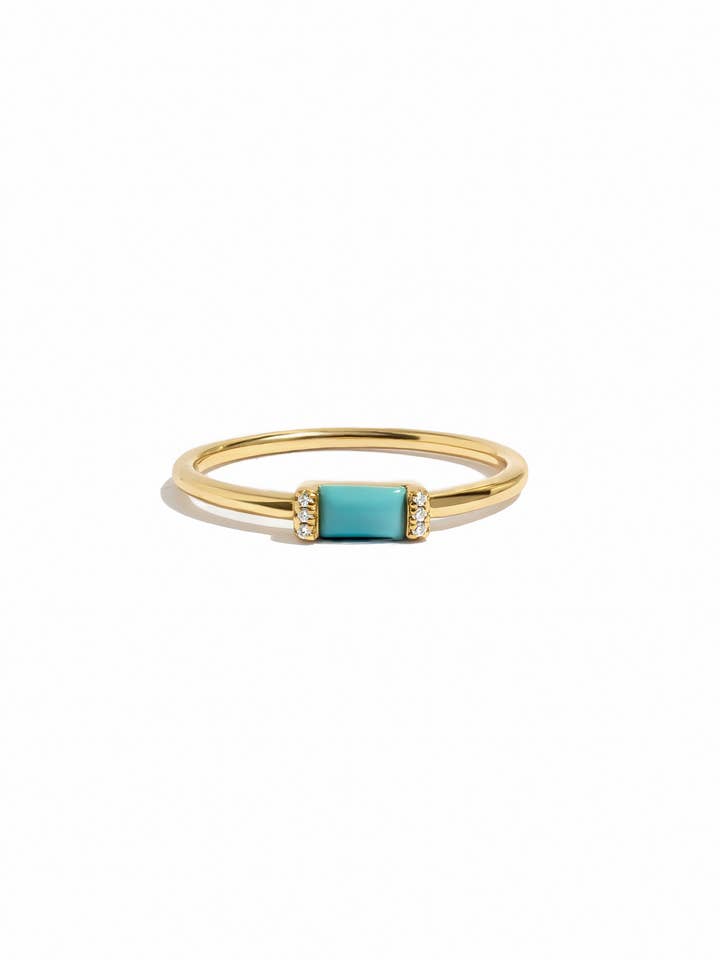 Turquoise Simple Baguette Ring for wholesale by Sami Jewels
