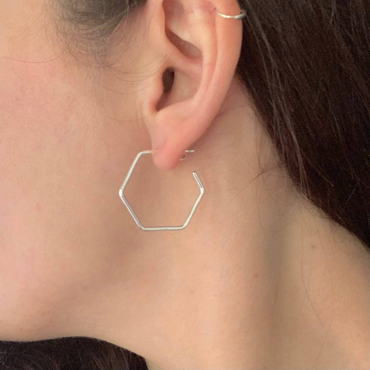 Verve Jewellery – wholesale Hoop earrings – Hexagon hoop earrings sterling silver1