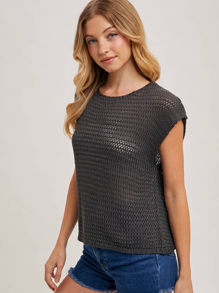 Bluivy – wholesale Stickad topp - Dam – SKIR ÖPPEN STICKAD TRÖJA T-SHIRTTOPP