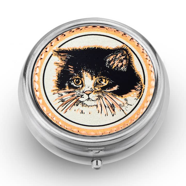 PB 28 Cute Kitten Pill Box for wholesale by COPPER ARTS INC.