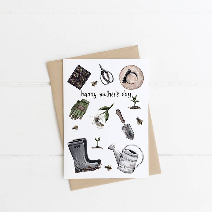 Cartão de jardineiro feliz dia das mães por atacado de The Cranberry Finch