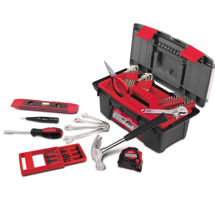 53 Piece Household Tool Kit with Tool Box - DT9773 for wholesale by Apollo Tools