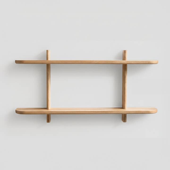 Petit & Grand Sentier - Simple and Double Shelves in Solid Oak for wholesale by Reine Mère