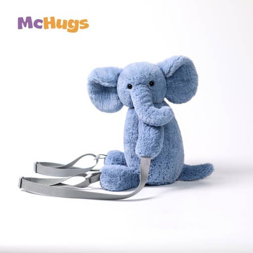 McHugs Blue Elephant Backpack Plush Bags Series 25cm Bags for wholesale by McHugs