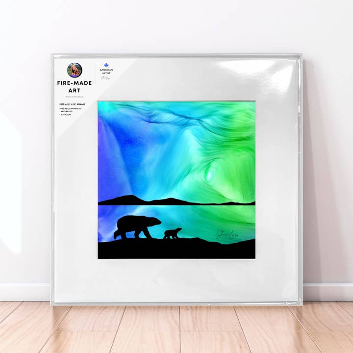 Into The Polar Night | Fire-Made Art Polar Bear Print for wholesale by Fire-Made Art