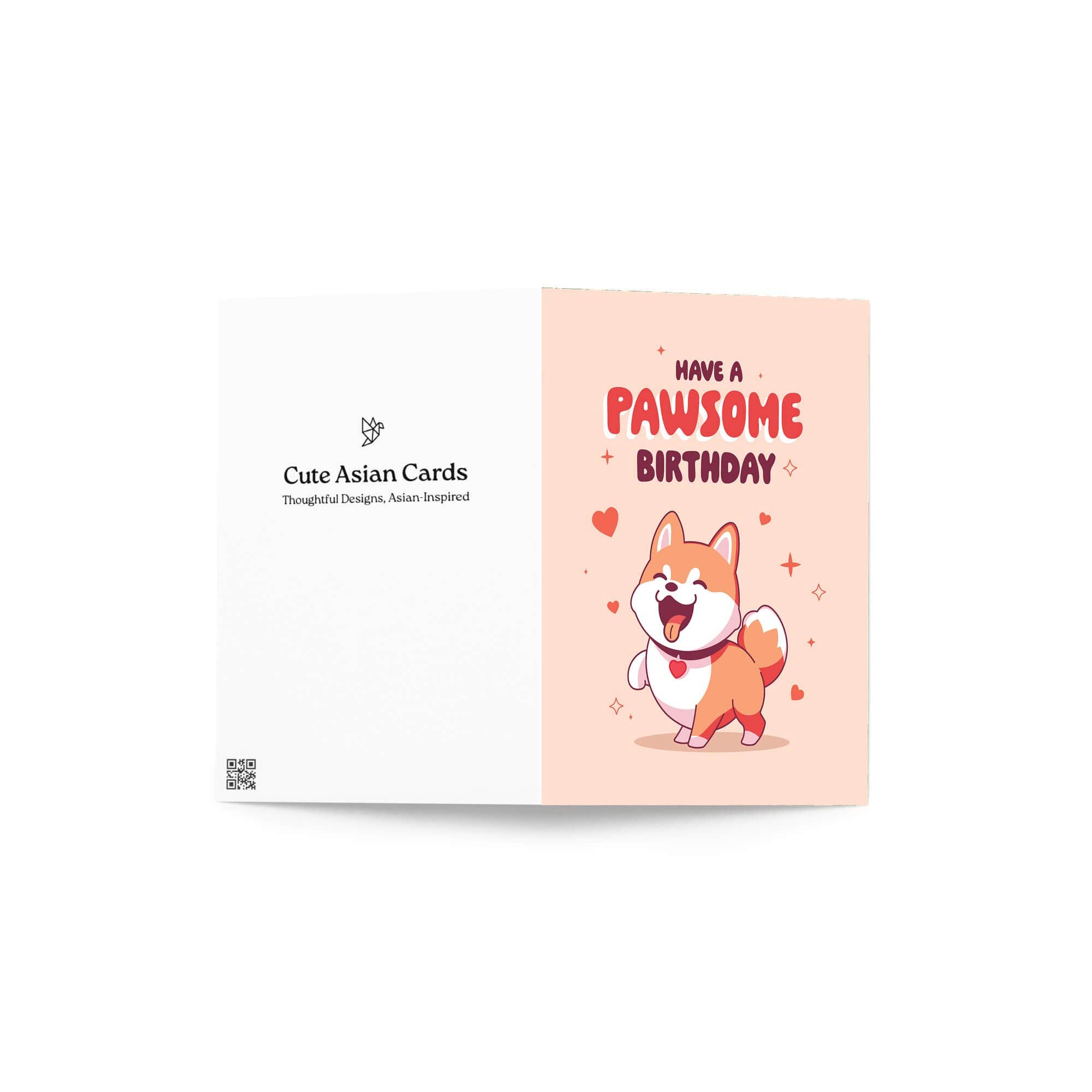 Cute Asian Cards - Wholesale Birthday Card - Paw-some Birthday Card | Shiba Inu Dog Japanese Kawaii Asian Funny Pun3