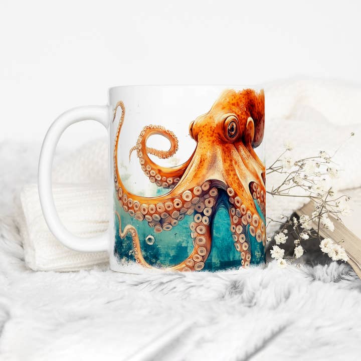 Loftipop - Wholesale Coffee Mug - Nautical Octopus Ceramic Mug, Ocean Sea Life Beach Gifts2