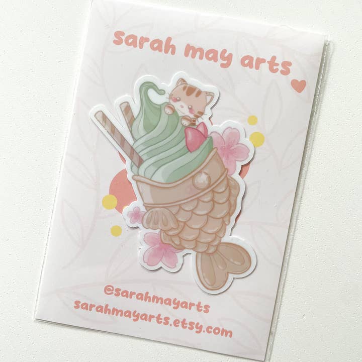 Sarah May Arts - Wholesale Sticker - Taiyaki Waterproof Die Cut Sticker - 2.8 in Japanese Sticker3