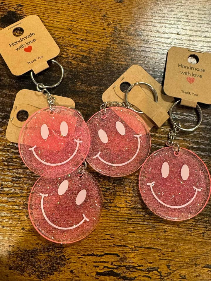 Smiley Face Keychains for wholesale by Shabby Sisters