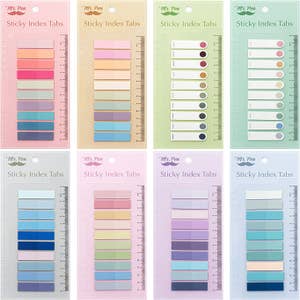 Book Annotation Supplies, 10pcs Sticky Notes Set With Ruler For Index Tabs  Page Markers 60 Colors
