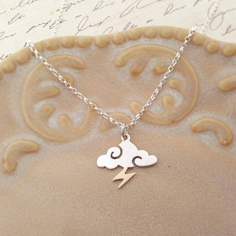 CY Design Studio - Wholesale Pendant/Charm Necklace - Storm Cloud Charm Sterling Silver Necklace 3