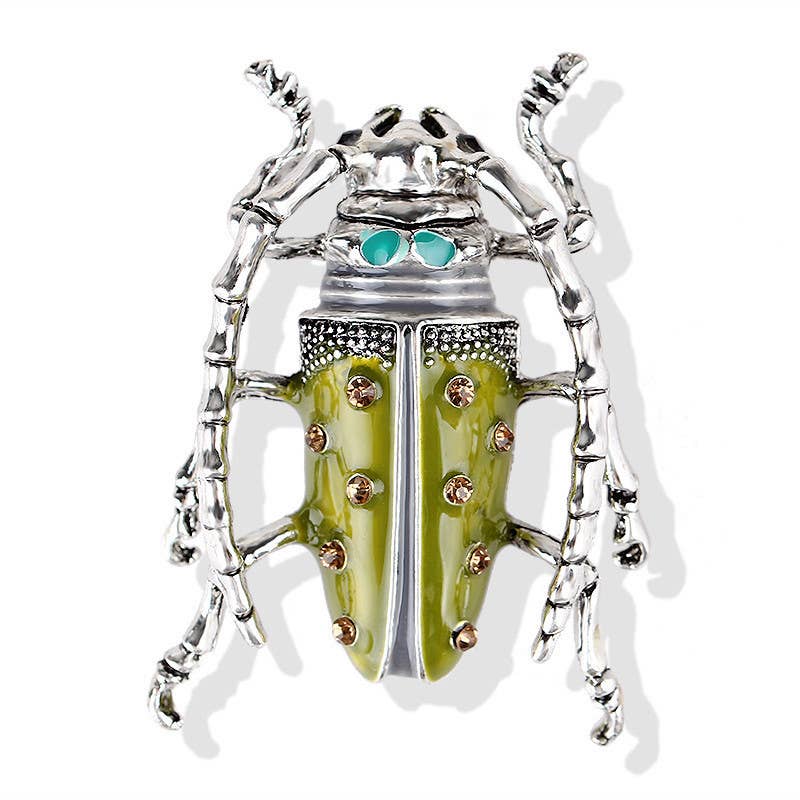 Tourtiwi – wholesale Brooch – Bee Beetle Crystal Pearl Brooch, Cute Insect Metal Pin1
