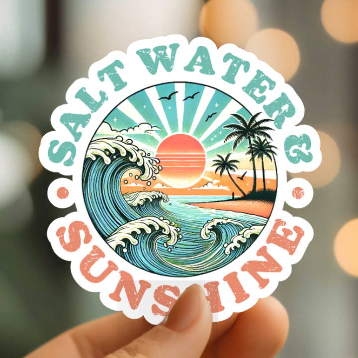 Autocolante de Vinil Água Salgada & Sol por atacado de Mystical Monkey Toes