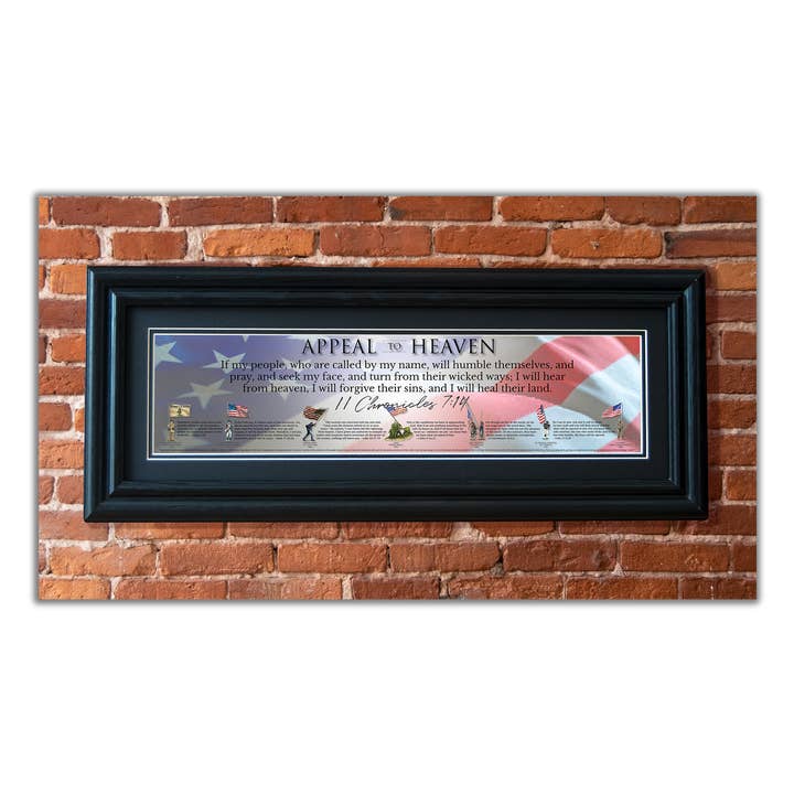 Apelo ao Céu - Emoldurado 2" Preto com Dupla Passpartout, Moldura Ranhurada 6" x 24" por atacado de History America