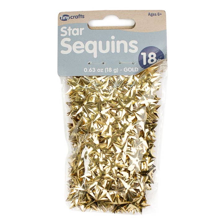 Factory Direct Craft - Vendita all'ingrosso Attrezzature per lavoretti e fai da te - Paillettes a forma di stella dorata da 1/2" (Confezione di circa 200 piccole stelle)2