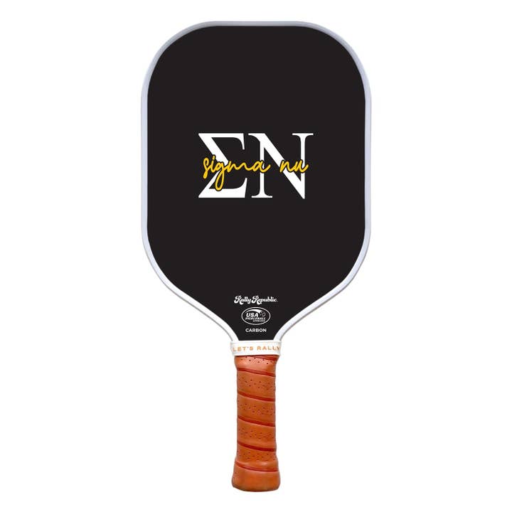 Pagaia da pickleball con calligrafia greca nera Sigma Nu (B2B) per la vendita all'ingrosso da parte di Rally Republic