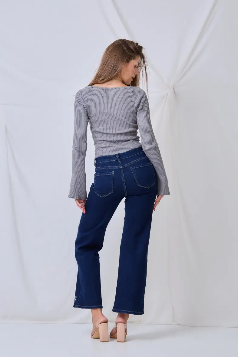ANA & LUCY – Engroshandel Jeans - Dame – Jeans med brede ben til kvinder med smarte perler - ANA & LUCY7