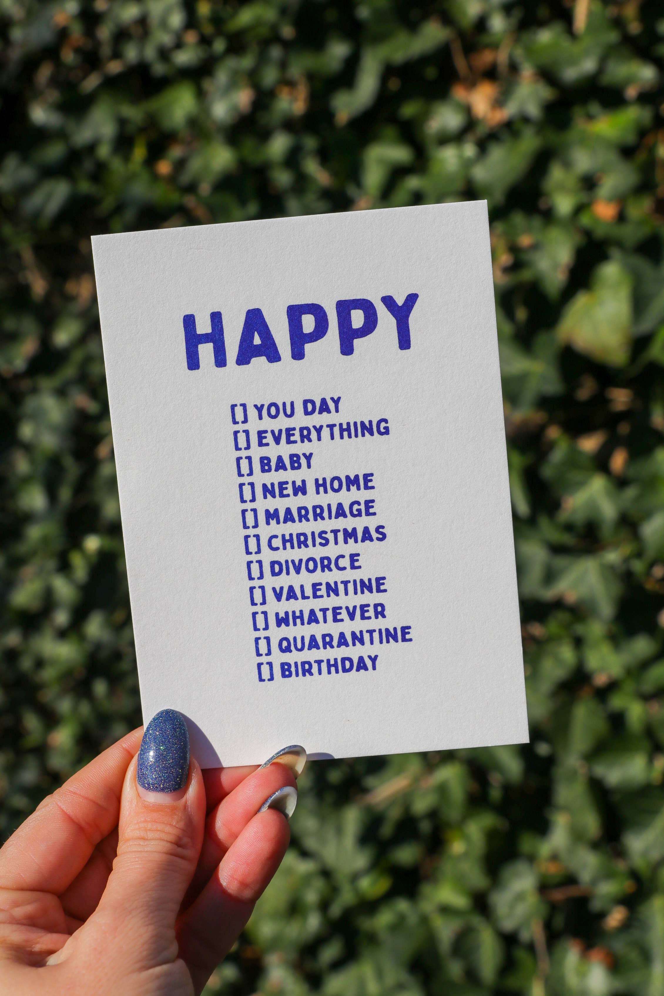 Studio Inktvis - Wholesale Birthday Card - Happy you day birthday whatever Risograph Postcard4