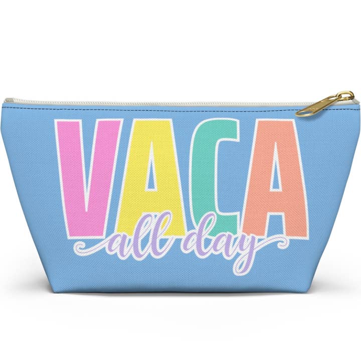Game Face Team Shop - Wholesale Makeup/Cosmetic Bag - Vaca all day light blue make up bag