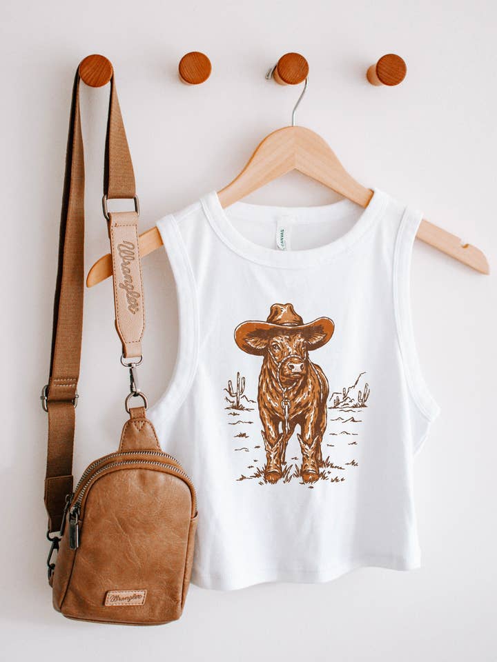 Cowboy Calf Geripptes Crop-Top für den Großhandel von The Desert Lobo