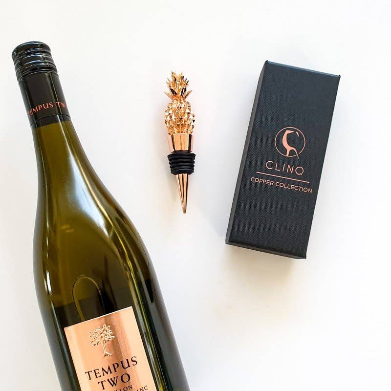 CLINQ - Vente Bouchon de vin - Bouchon de bouteille or rose ananas2