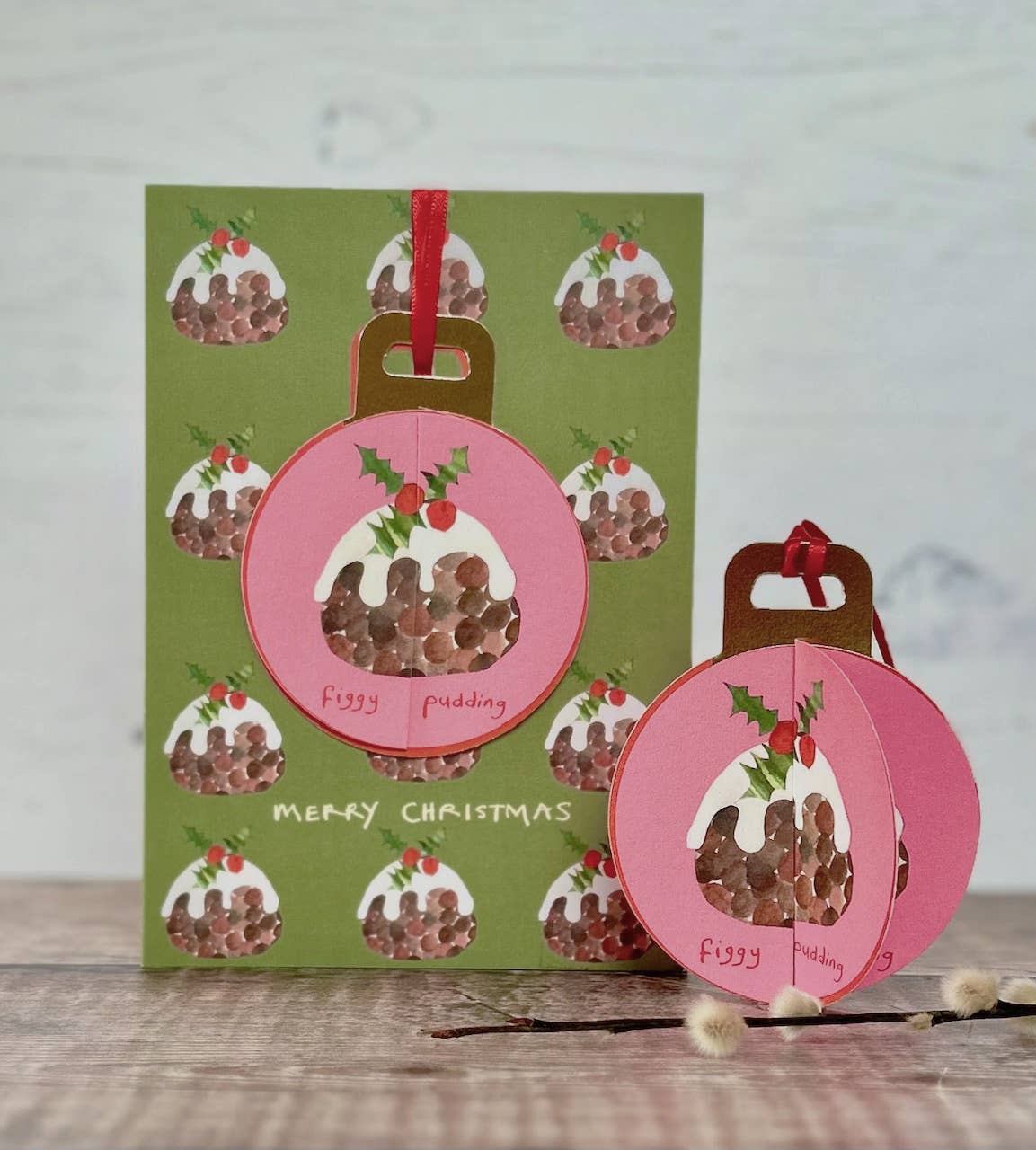 Poet and Painter – wholesale Julkort – 'Figgy Pudding' POP-UP småsakskort, FP31940