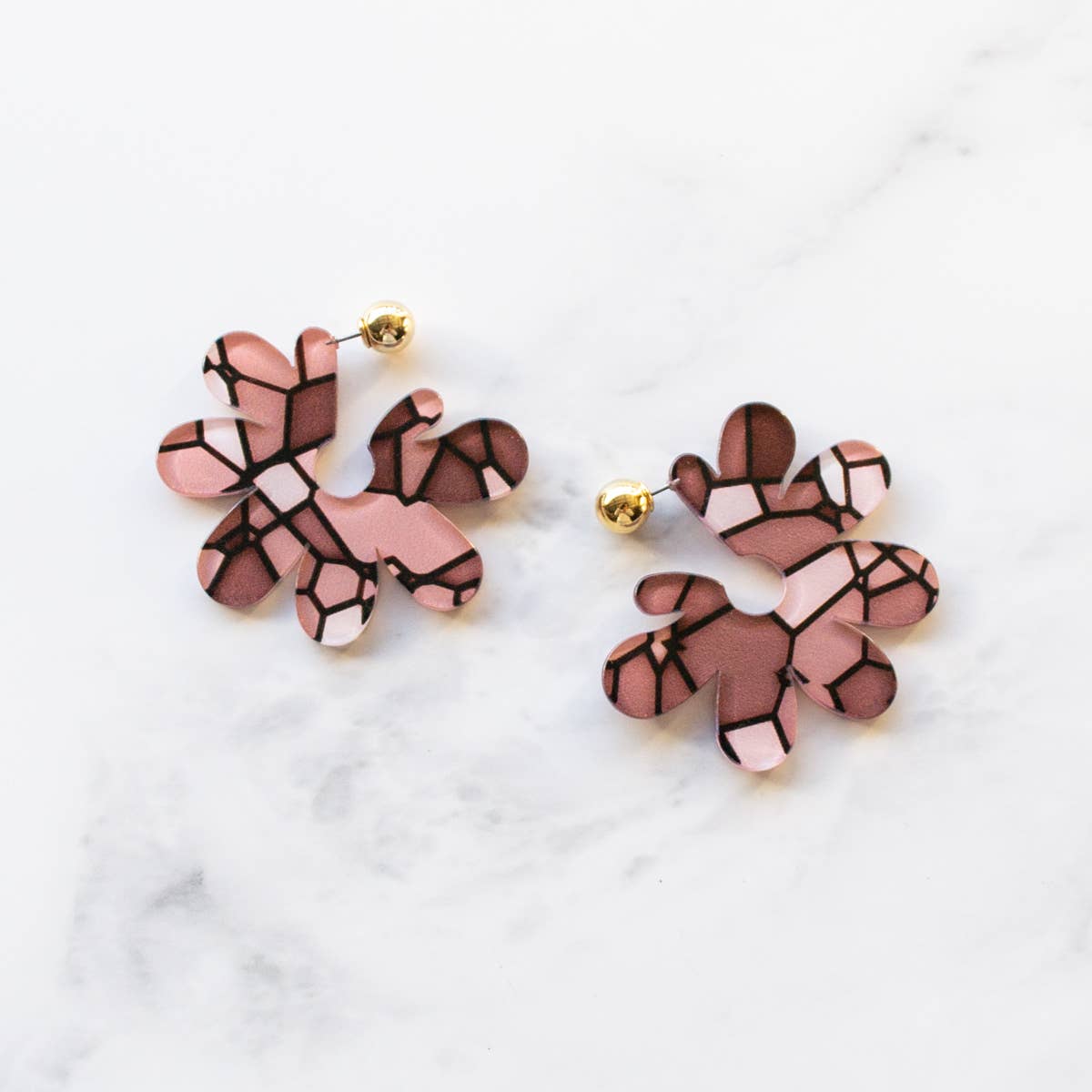 Tiepology - Venta al por mayor Pendientes de botón/aretes de poste - Pendientes de poste de ola de flores grandes15