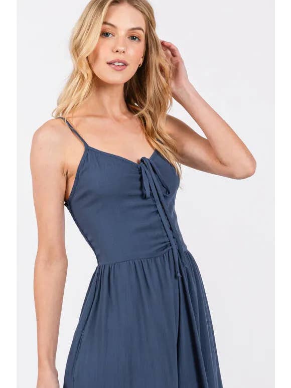 Final Touch - Wholesale Jumpsuit - Women's - Woven Solid Midi Jumpsuit - NJU60322-HV