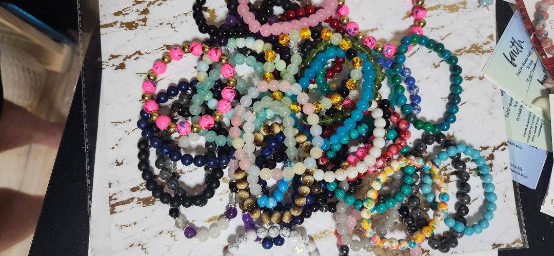 Paradise Island Gold and Silver - Wholesale Beaded Bracelet - BULK: Bracelet Confetti – Lot of 24 Beaded Bracelets (Mixed)6