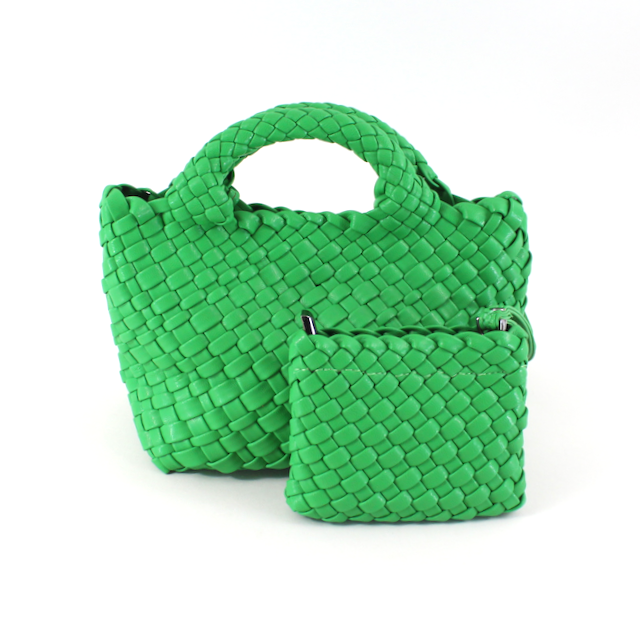 Pretty Persuasions - Wholesale Tote Bag - Women's - P24012 Small Woven Tote Crossbody Bag w/Cosmetic Pouch9