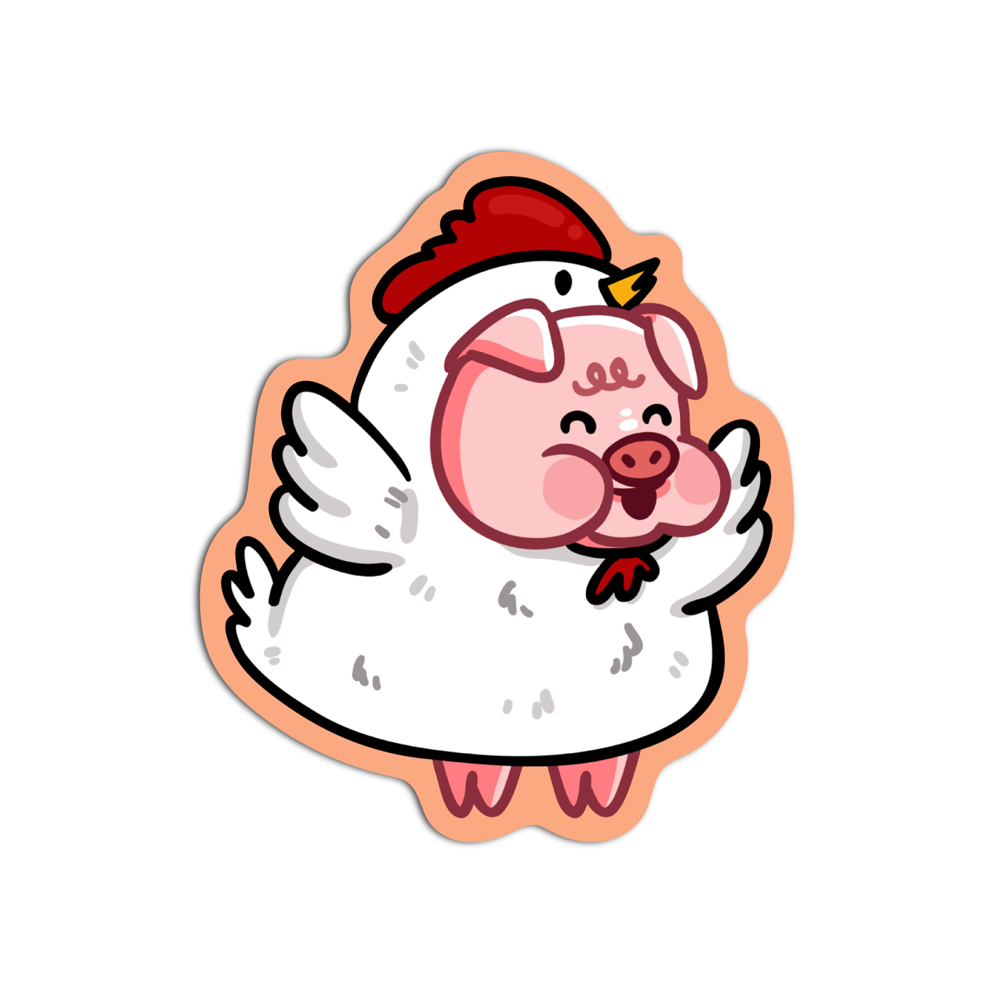 Girls Printing House - Wholesale Sticker - Cute Pig Chicken Vinyl Waterproof Stickers0