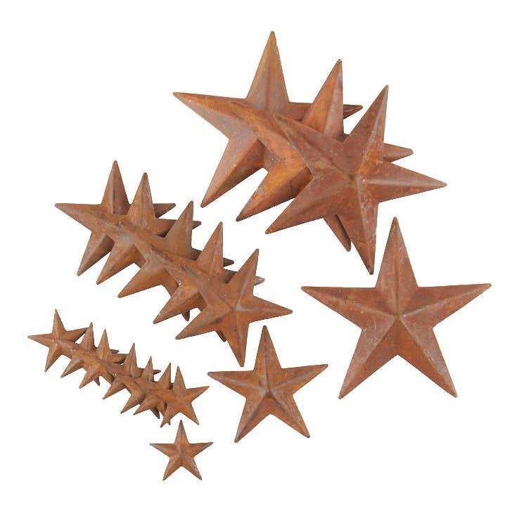 Factory Direct Craft - Wholesale Cutouts - Rusty Tin Dimensional Mini Barn Stars - Select Size4