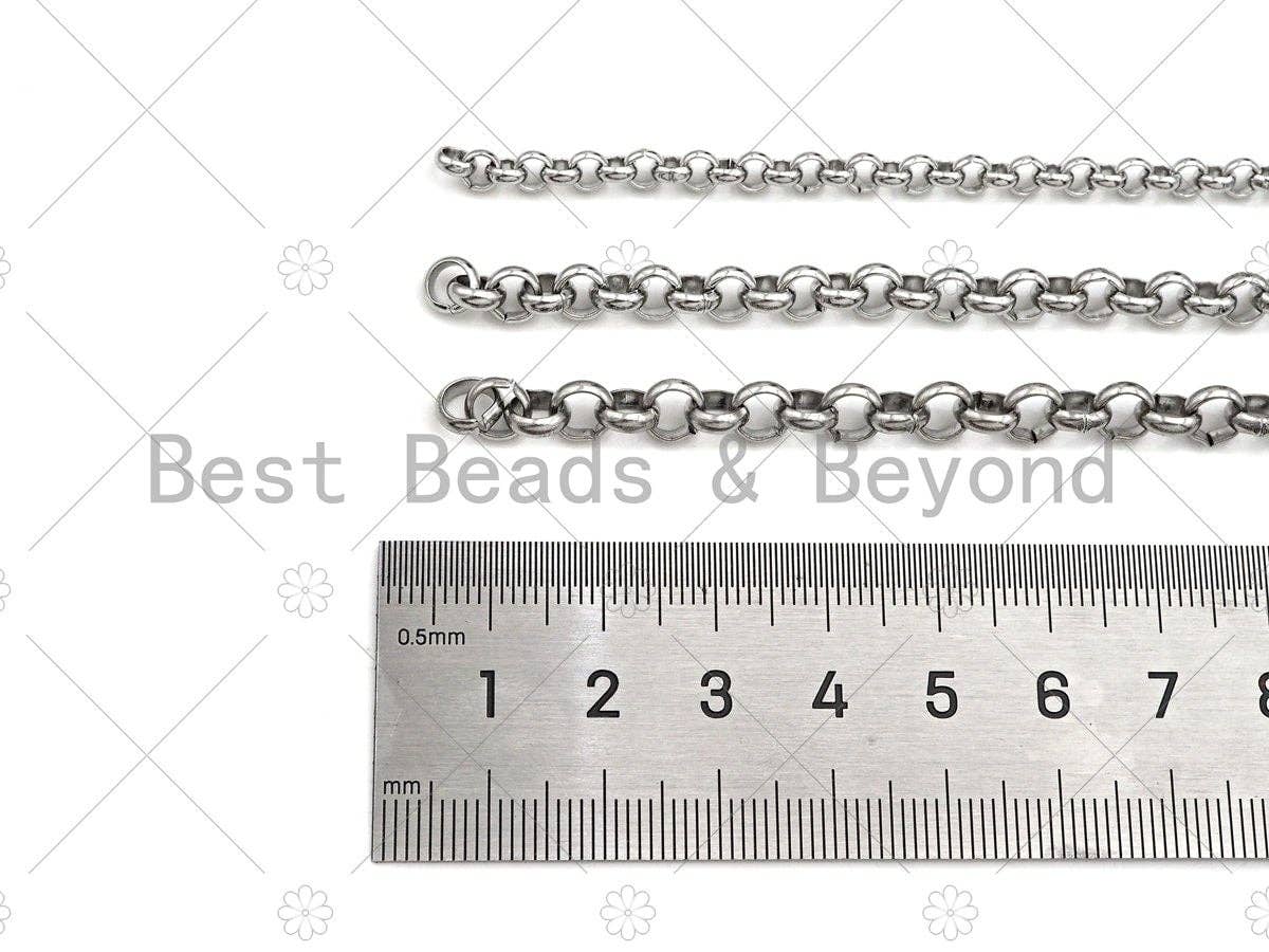 BestBeads&Beyond – Großhandel Bastelzubehör – Hochwertige Rollkette aus Edelstahl, 4 mm/5 mm/6 mm, von Yard,4