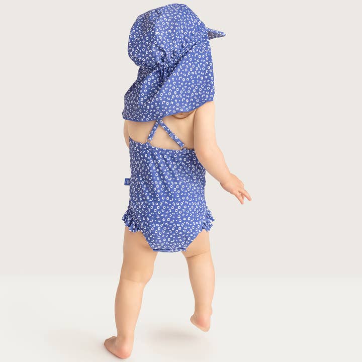 Swim Essentials – Engroshandel Badedragt - Børn – Swim Essentials | Leopard Blå Pige UV Badedragt