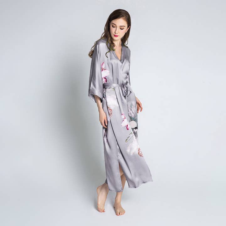 KIM+ONO - Wholesale Robe - Women's - Silk Kuren Long Kimono Robe