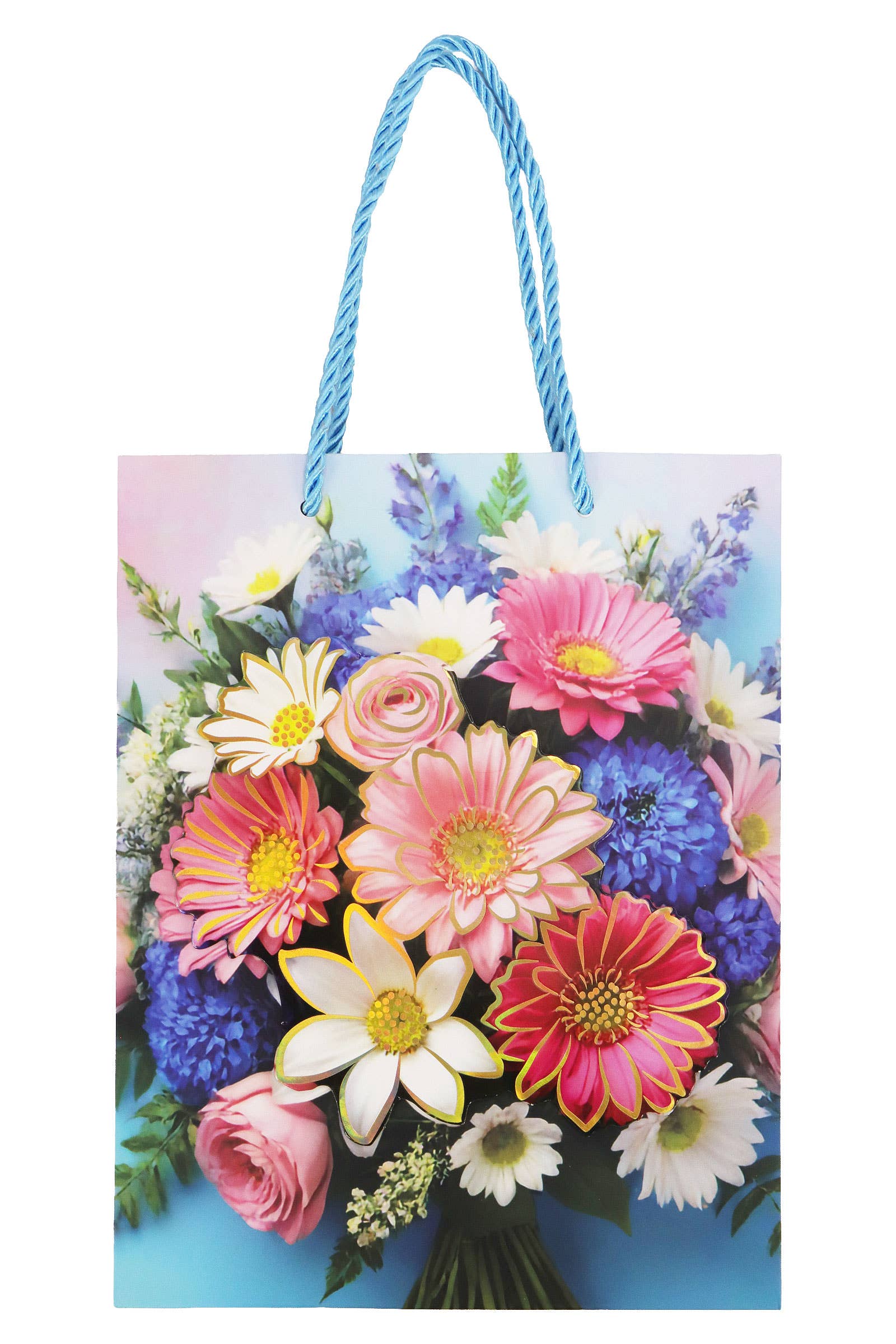 ASSORTITI Borsa regalo in carta opaca floreale margherita 3D - 12 pezzi in vendita all'ingrosso su Faire4