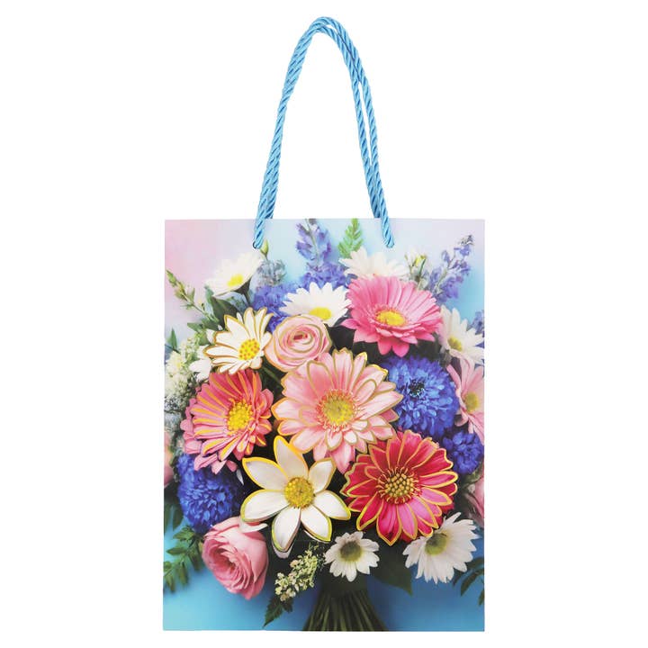 ASSORTED 3d Dahlia Peony Matte Paper Gift Bag - 12 Pcs for wholesale on Faire2