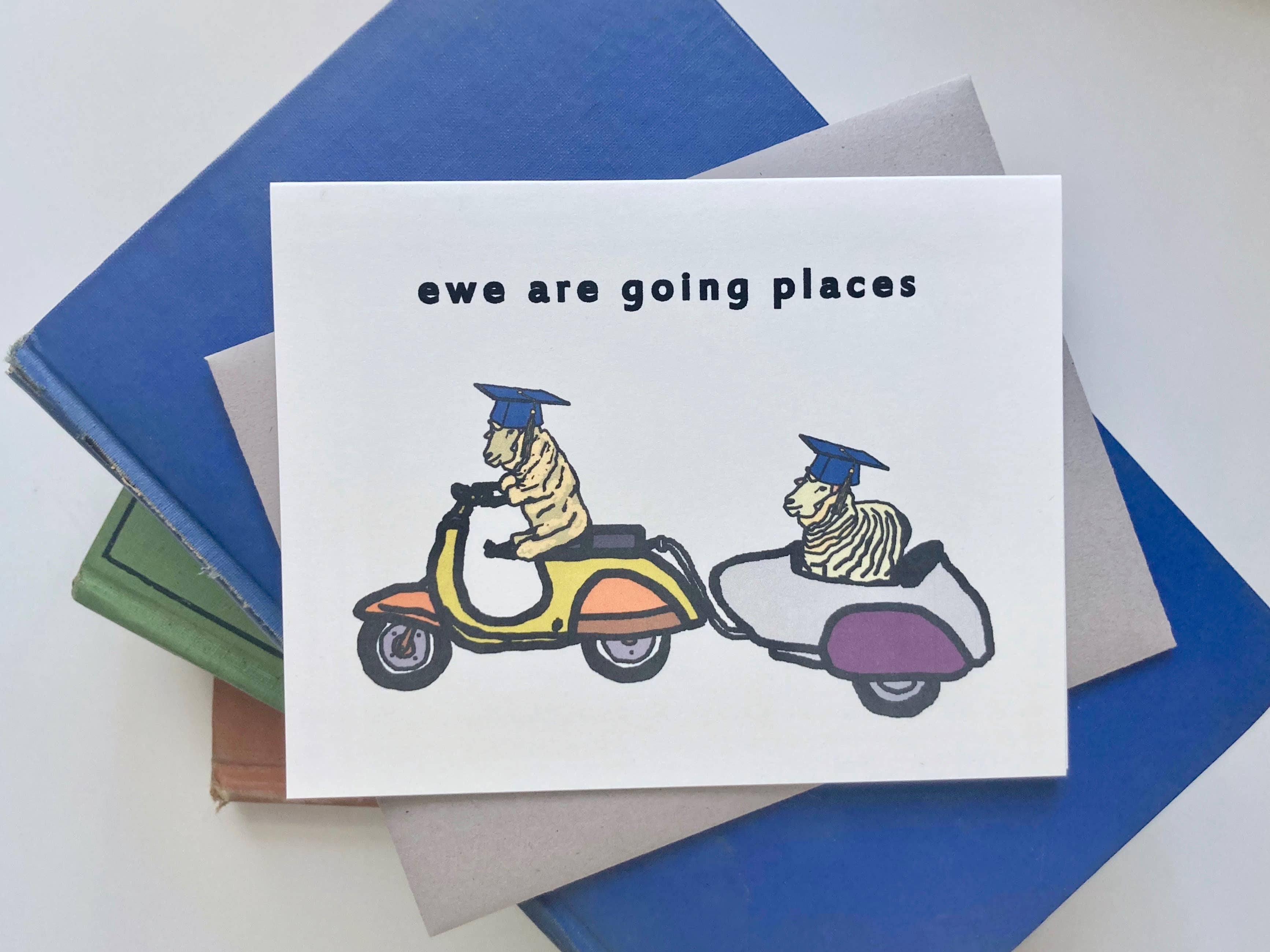 HEI LO CARDS - Wholesale Graduation Card - "Ewe Are Going Places" Sheep Graduation Card2