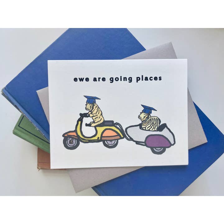 HEI LO CARDS - Wholesale Graduation Card - "Ewe Are Going Places" Sheep Graduation Card2