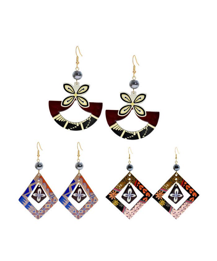 DK Hawaii - Wholesale Dangle Earrings - Resin Polynesian Earrings