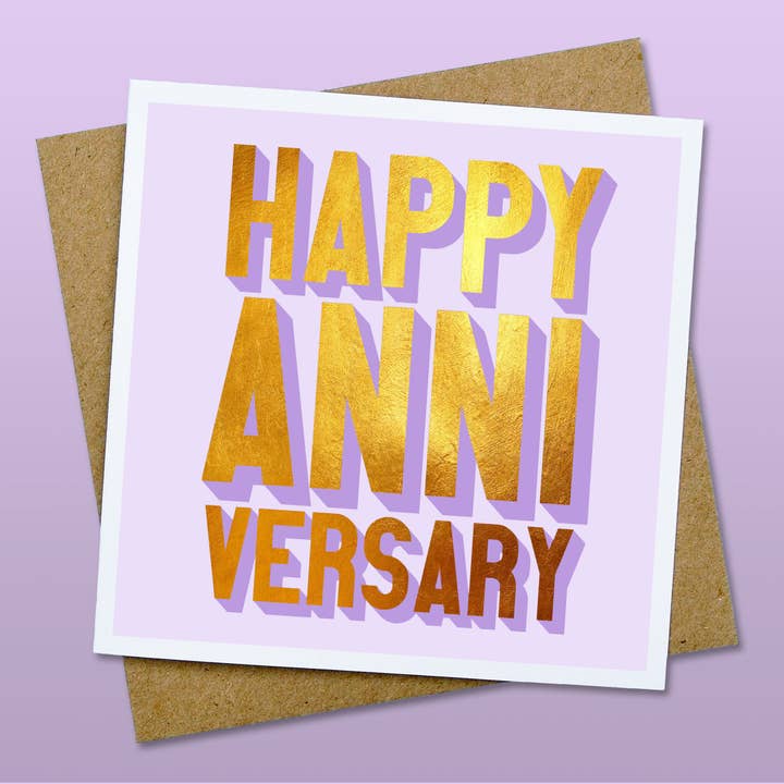 Happy Anniversary Golden Card for wholesale by Hands & Hearts