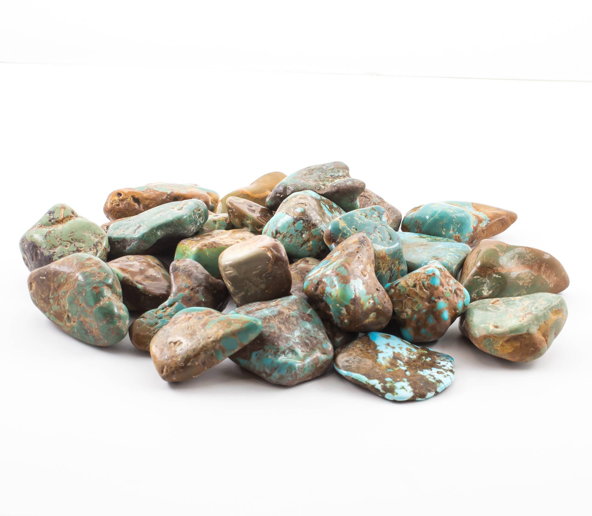 Quasar Gems USA - Wholesale Spiritual Stone/Crystal - Natural Turquoise Tumbled Size #5 1KG/2.2Lbs