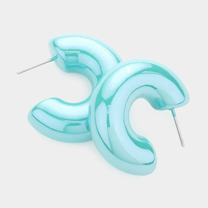 Sensibling Corp. - Wholesale Hoop Earrings - Hologram 1.2 Inch Hoop Earrings0