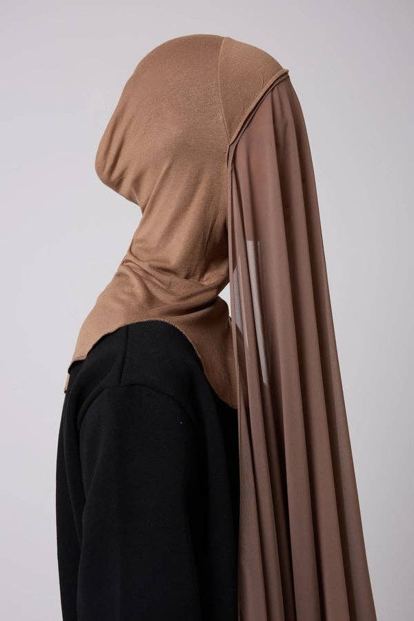 Akoya Hijabs - Vendita all'ingrosso Hijab - Donna - Hijab Istantaneo 2 in 1 in Chiffon con Copertura Completa5