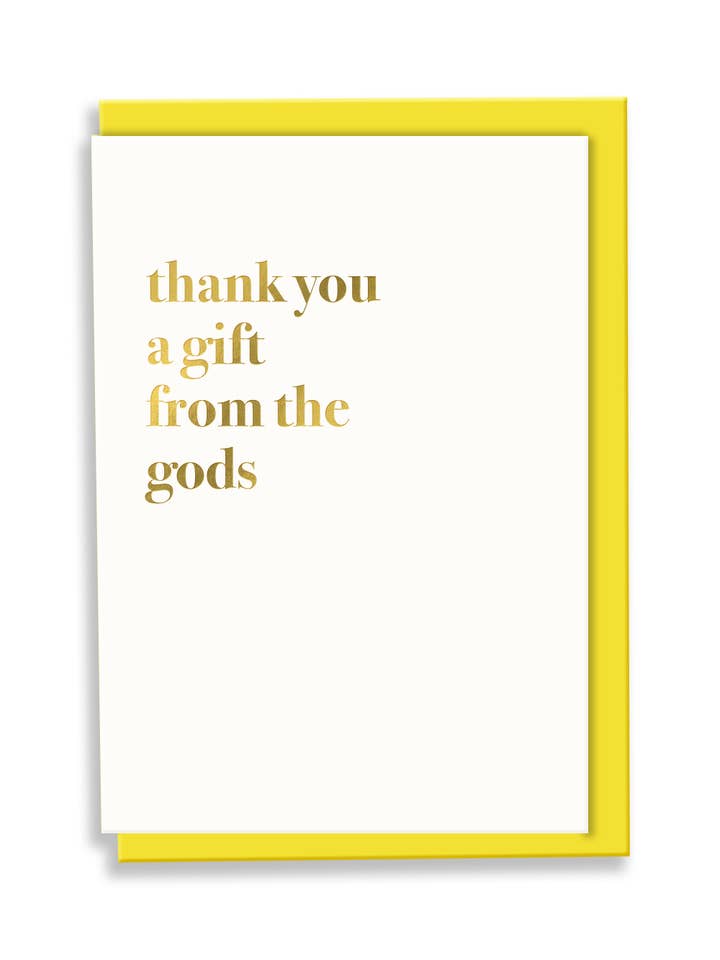 Tarjeta con texto en inglés «Thank You A Gift From The Gods White» para venta al por mayor de A Gift From The Gods
