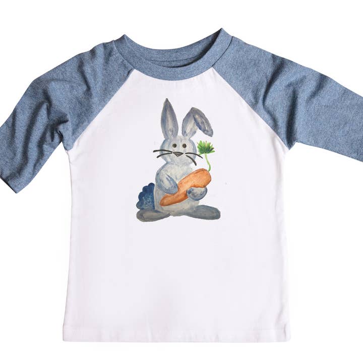 Paasshirt voor jongens met waterverfkonijntje voor wholesale door Jumpin' Jaks Tees